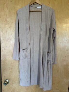 Open-Front Cardigan in Tan